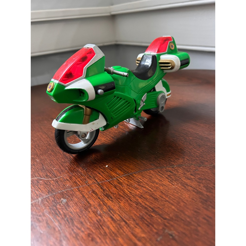 Vintage 1999 Bandai Power Rangers Lightspeed Rescue Green Ranger Cycle Vehicle